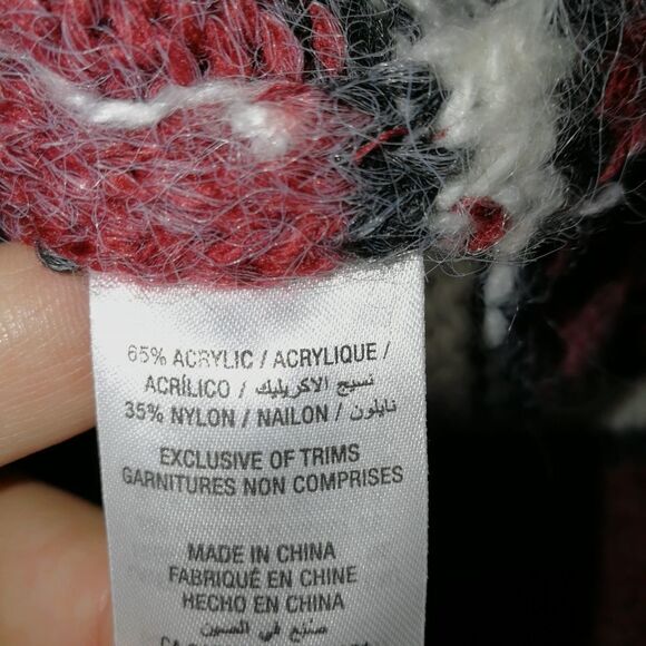 Stripes Burgundy & White Casual Knitted Crewneck Sweater NWT Size Large - Picture 10 of 14